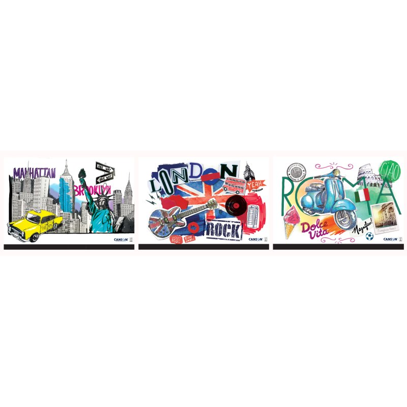CANSON chemise de dessin STUDIO CREATIV, 260 × 330 mm, carton rigide, 10 pièces