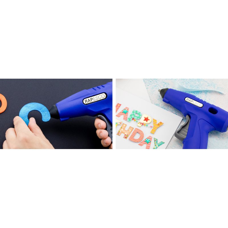 RAPESCO Germ-Savvy G4-7 glue gun, cordless, antibacterial, blue