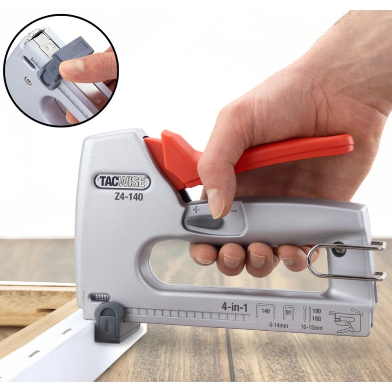 TACWISE nietmachine Z4-140 4-in-1, aluminium behuizing, zilver/oranje