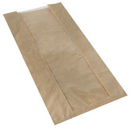 PAPSTAR bakkerszakken met kijkvenster, 180 × 215 mm, bruin, 1000 stuks
