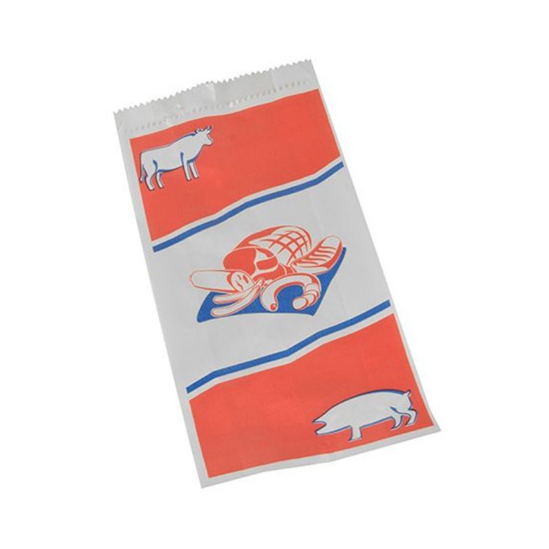PAPSTAR sachets boucherie avec cordon, blanc avec impression 2 couleurs, 280×140×60 mm, 1000 pièces