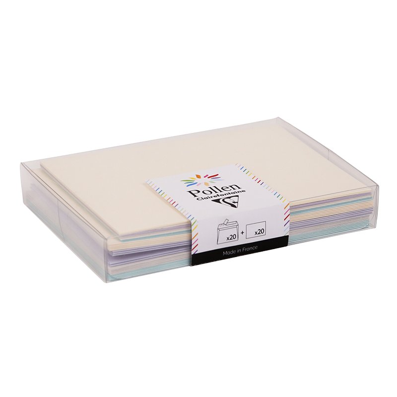 Pollen by Clairefontaine birth card set, 110×155 mm, 20 cards with envelopes