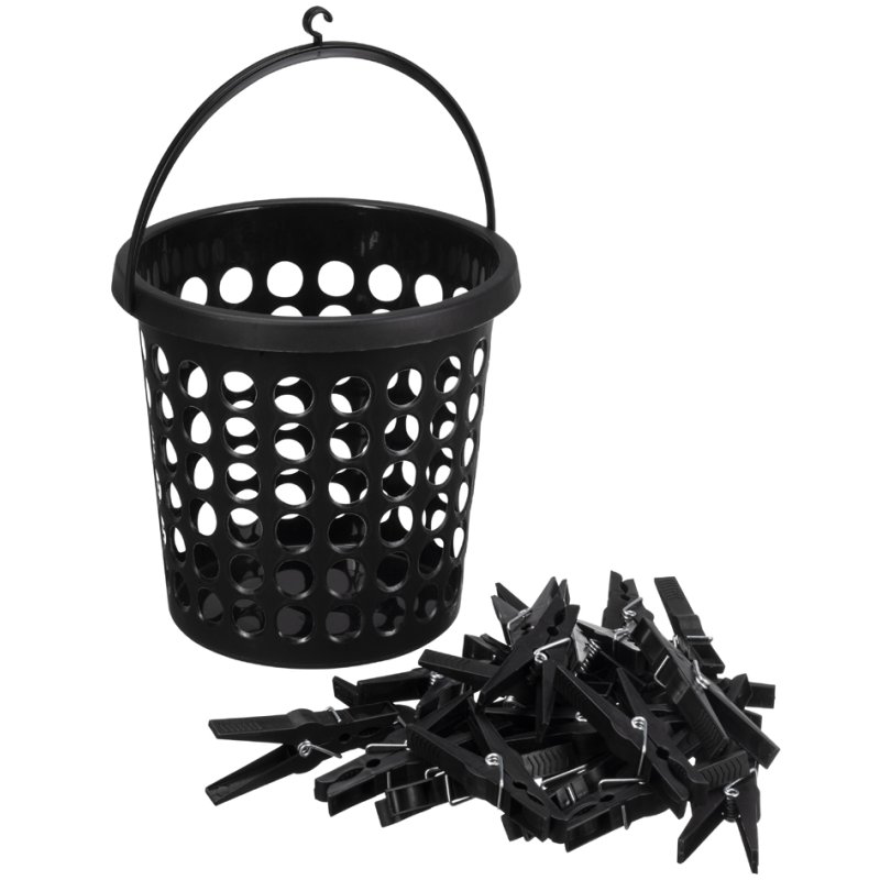 plast team peg basket SPRINGFIELD, white, including 24 clothes pegs