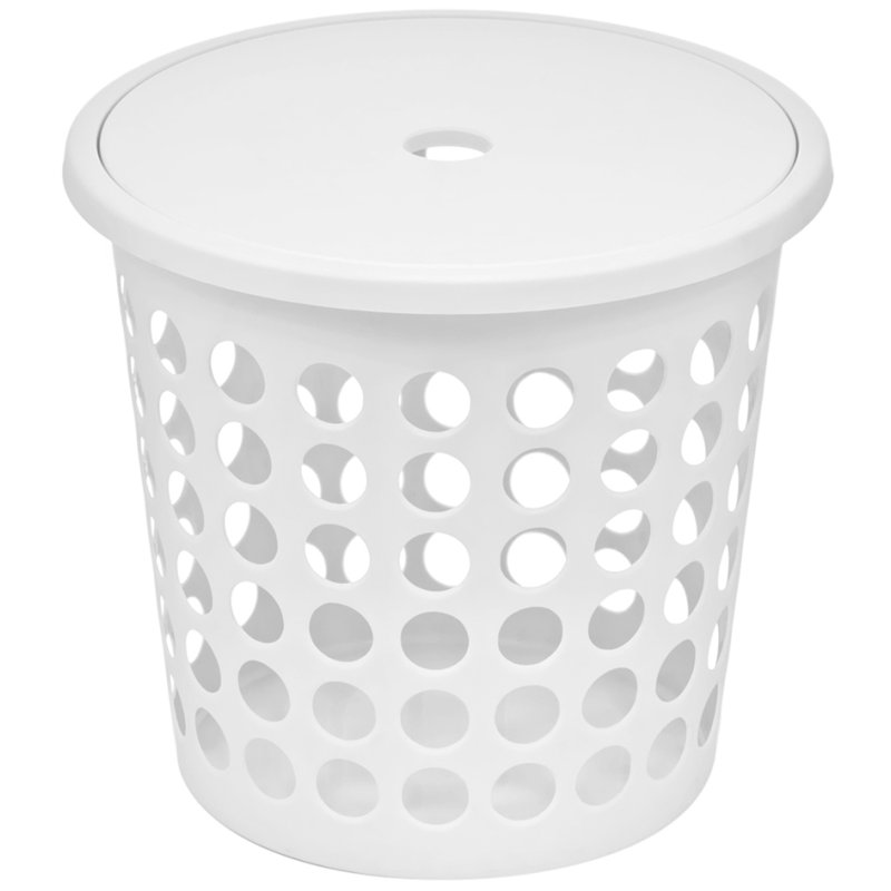 Plast Team panier à linge SPRINGFIELD, rond, blanc, 25 litres