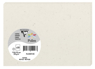Pollen by Clairefontaine kaarten Natura, 82×128 mm, 210 g/m², 25 stuks