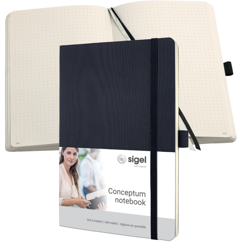 Sigel Conceptum carnet A5, quadrillé, rouge, 97 feuilles