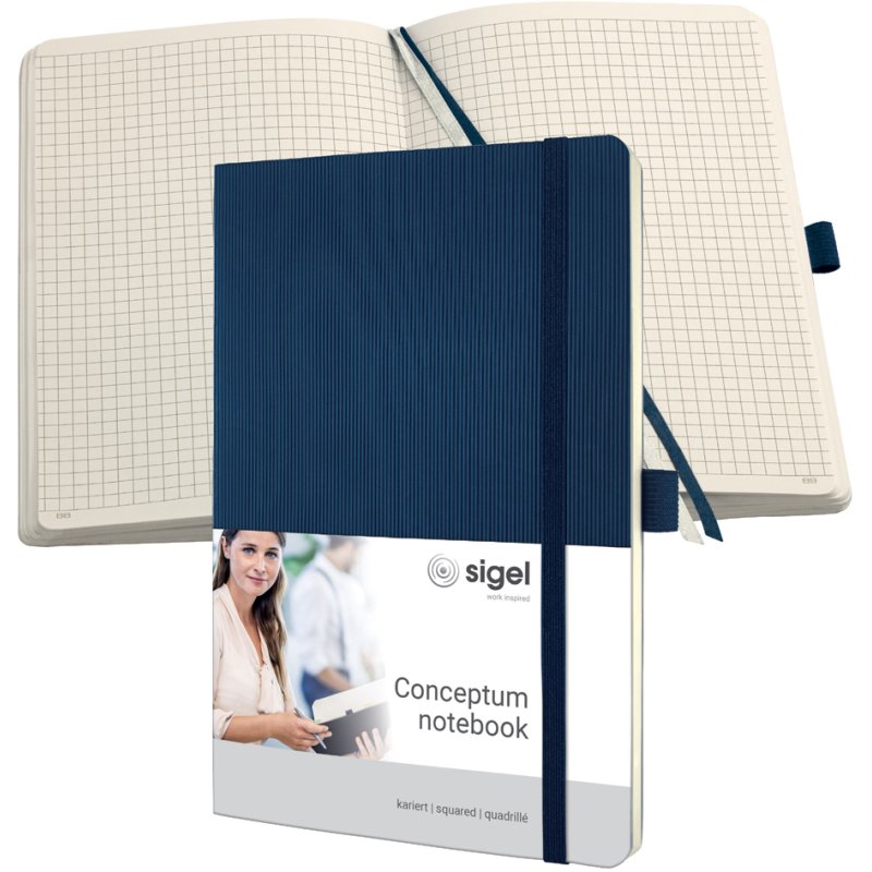 Sigel Conceptum carnet A5, quadrillé, rouge, 97 feuilles
