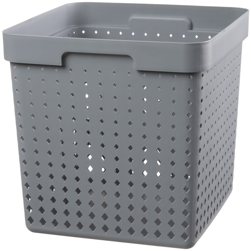 NHG panier de rangement SEOUL BASKET XL, PP, gris, 296×296×296 mm