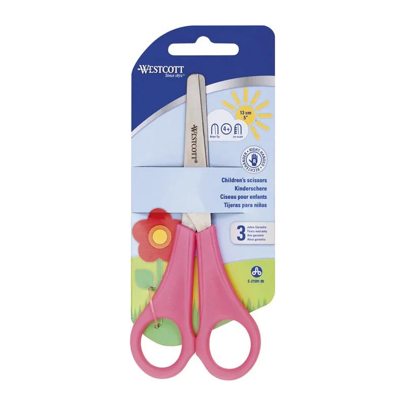WESTCOTT ciseaux enfant, pointu, bleu, 130 mm