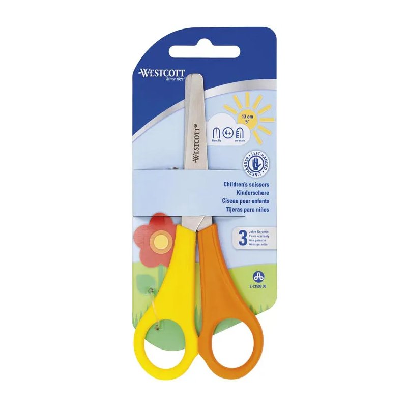 WESTCOTT ciseaux enfant, pointu, bleu, 130 mm