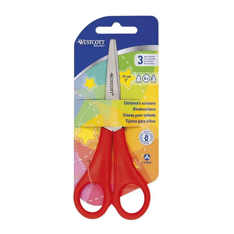 WESTCOTT ciseaux enfant, pointu, bleu, 130 mm