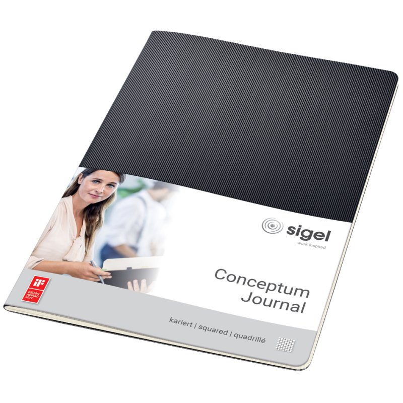 Sigel carnet Conceptum A4, quadrillé, noir, couverture souple