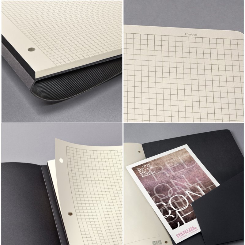 Sigel Conceptum carnet de notes, A4 ligné, couverture rigide noire, 60 feuilles