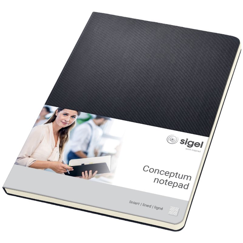 Sigel Conceptum carnet A5, ligné, noir, 60 feuilles
