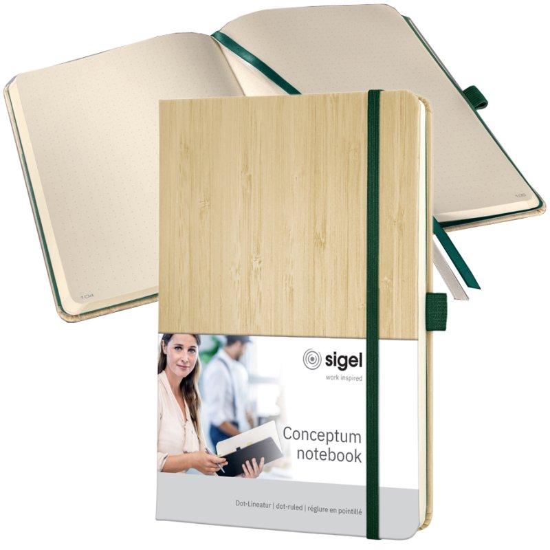 Sigel Conceptum Nature Edition A5, couverture souple bambou, pointillés, 97 feuilles