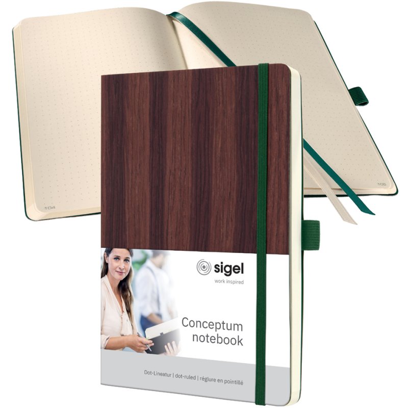 Sigel Conceptum Nature Edition A5, couverture souple bambou, pointillés, 97 feuilles