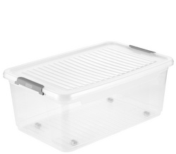 keeeper opbergbox leo, 37 liter, transparant, met deksel