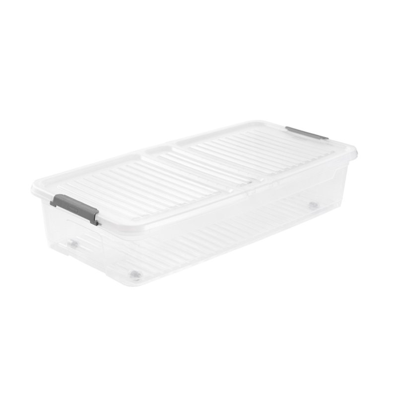 keeeper boîte de rangement sous-lit leo, 53 litres, transparent, 58×77×16 cm