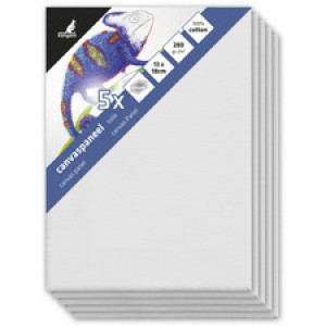 Kangaro canvas paneel, 20×20 cm, wit, 5 stuks
