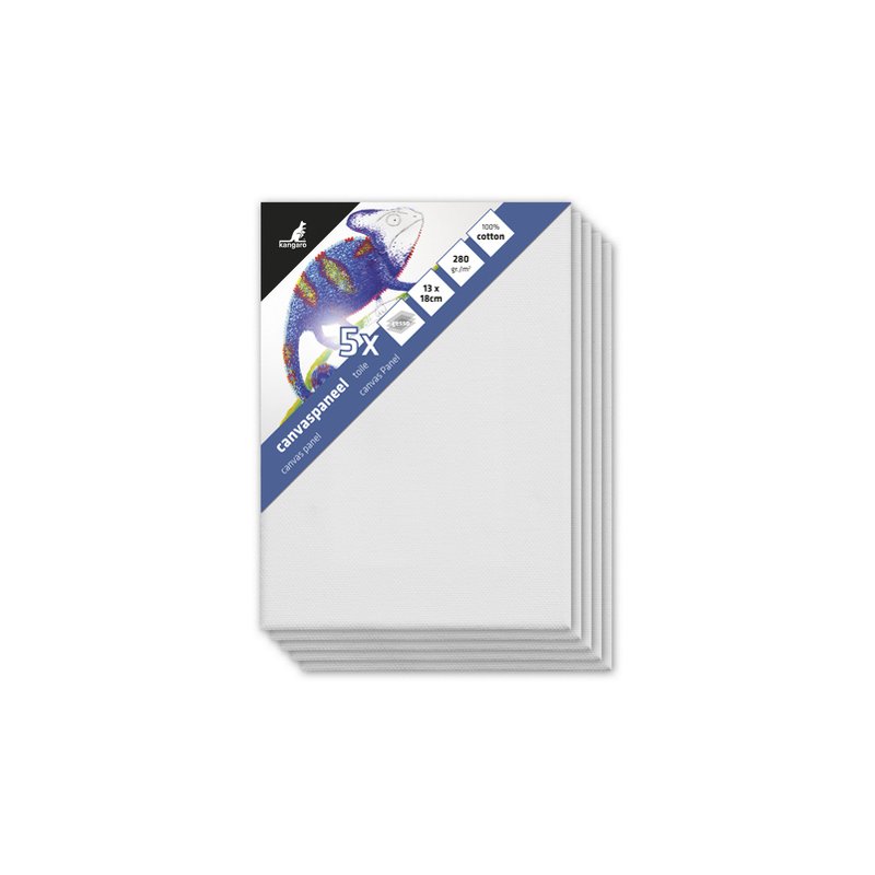 kangaro Canvas Panel, 300 × 400 mm, wit, 5 stuks