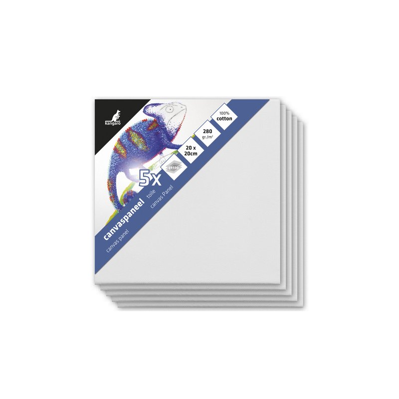 kangaro Canvas Panel, 300 × 400 mm, wit, 5 stuks