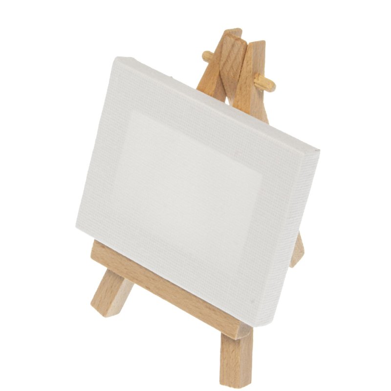 Kangaro mini easel with canvas, wood, 60×80 mm, 24 pieces