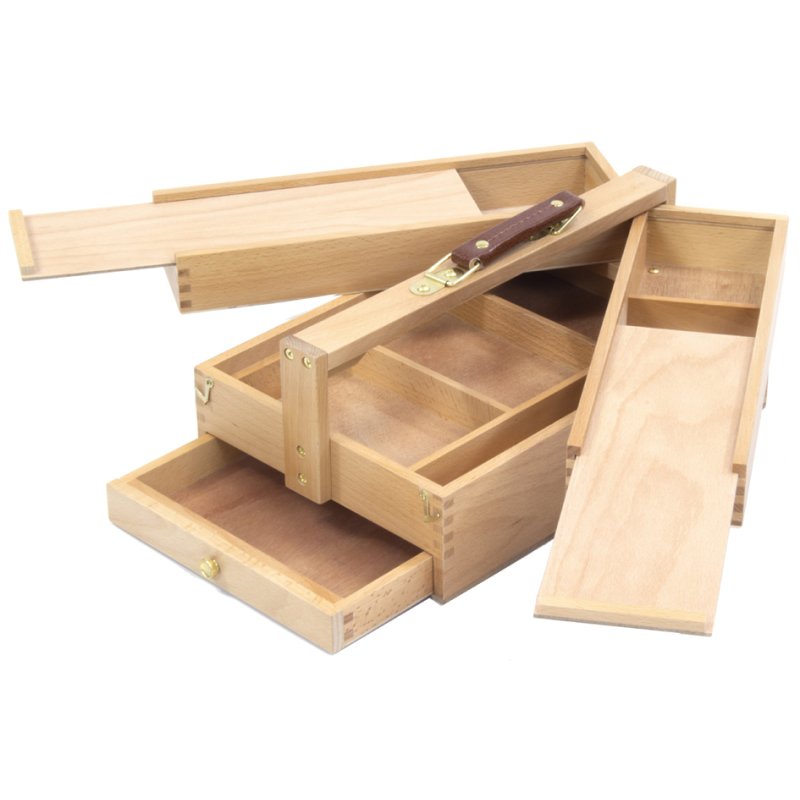 Kangaro boîte d'artiste 3 étages, buchenout, 4 tiroirs, 235×130×340 mm