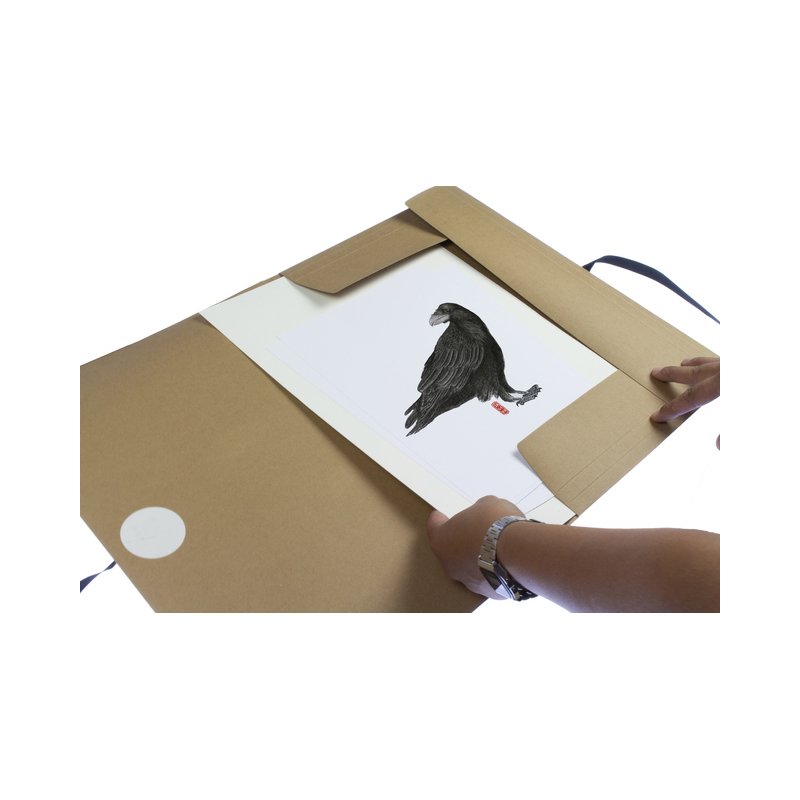 Kangaro chemise à dessin kraft, 50×70 cm, avec rubans, marron