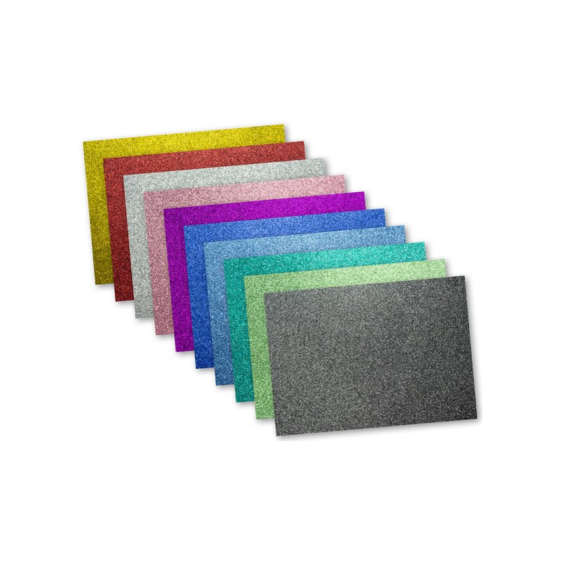 Kangaro carton pailleté, 250×350 mm, 10 couleurs assorties, 10 feuilles
