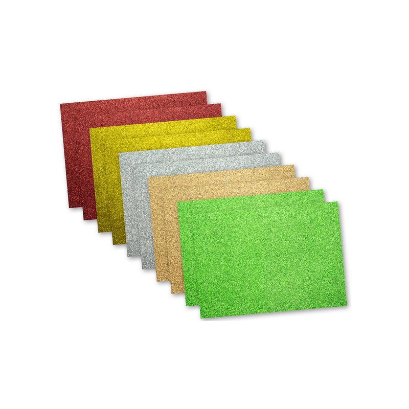 Kangaro carton pailleté, 250×350 mm, 10 couleurs assorties, 10 feuilles