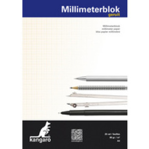 Kangaro millimeterpapier blok A4 80g/m² 25 vel