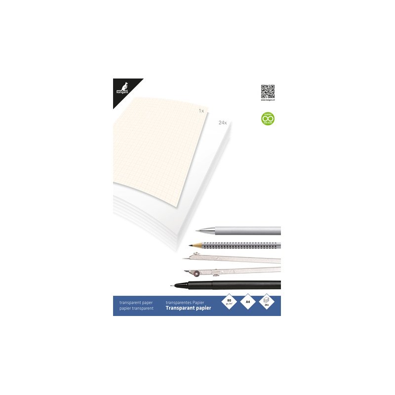 Kangaro transparantpapier blok A3, 80 g/m², 24 vel