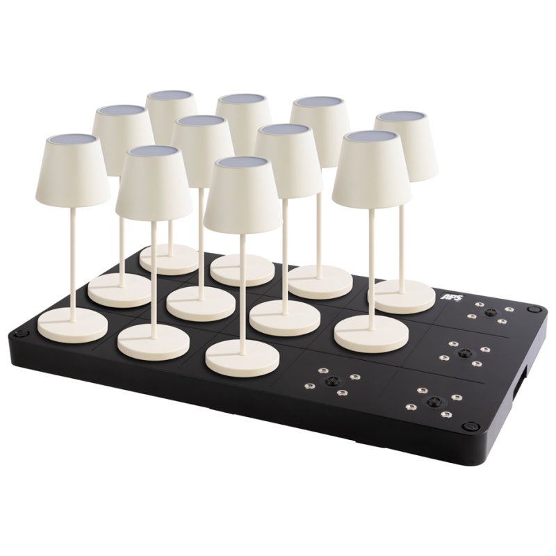 APS station de charge, 15 voies, noir, incluant 2 télécommandes