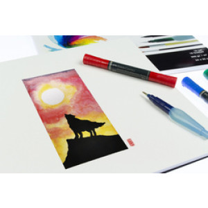 Kangaro aquarelpapier blok, 170 × 240 mm, crèmewit, 16 vel