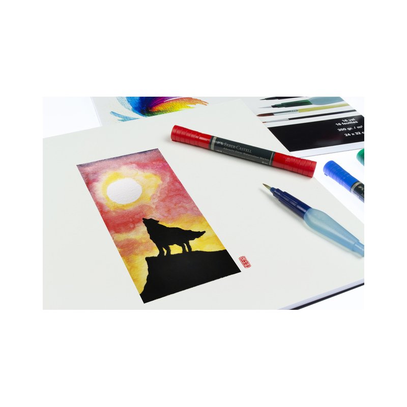 Kangaro aquarelpapier A2, crèmewit, 300 g/m², 12 vel