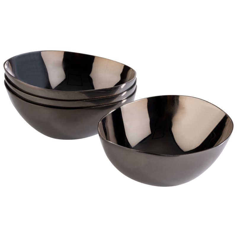 APS coupelles PEBBLES, gunmetal, 65×60×25 mm, ensemble de 4