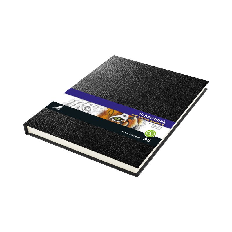 Kangaro carnet à croquis A4, aspect cuir de serpent, noir, 70 feuilles