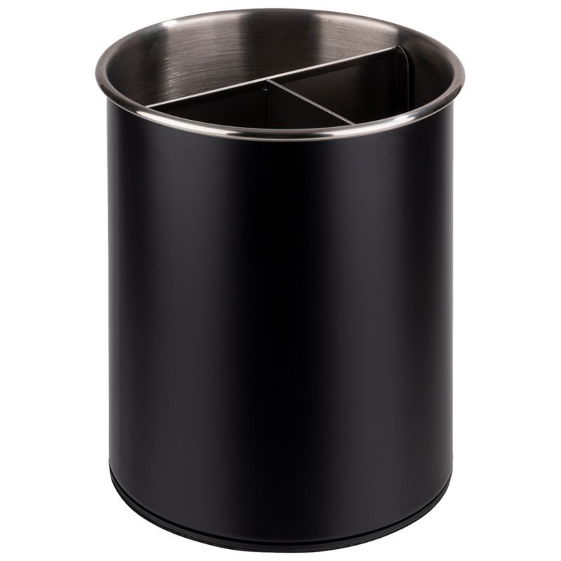 APS bac à couverts rotatif, noir, acier inoxydable, diamètre 130 mm
