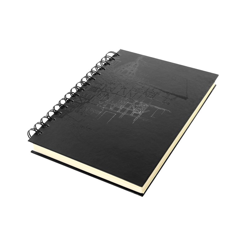 Kangaro spiraal schetsboek A4, zwart hardcover, 80 vel