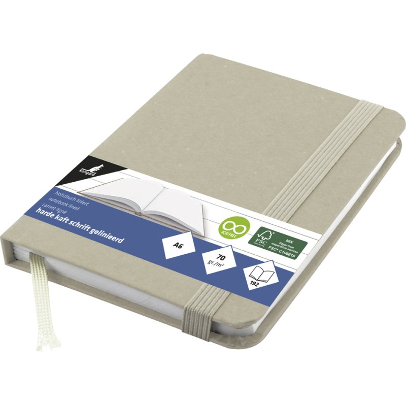 Kangaro notitieboek kraft A6, gelinieerd, 96 bladzijden