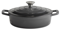 APS braadpan met deksel 5STARS, geëmailleerd gietijzer, antraciet, 5,0 liter