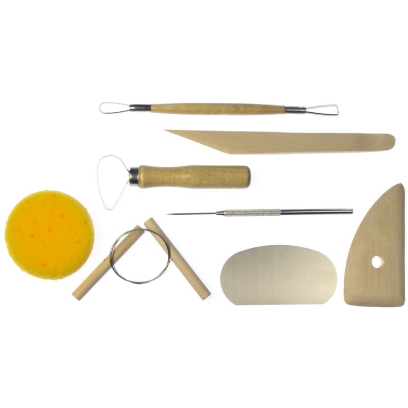 Kangaro clay/modelling tool set, 8-piece, resealable bag