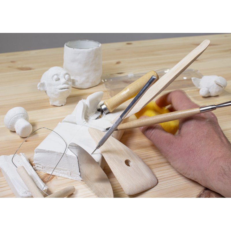 Kangaro clay/modelling tool set, 8-piece, resealable bag