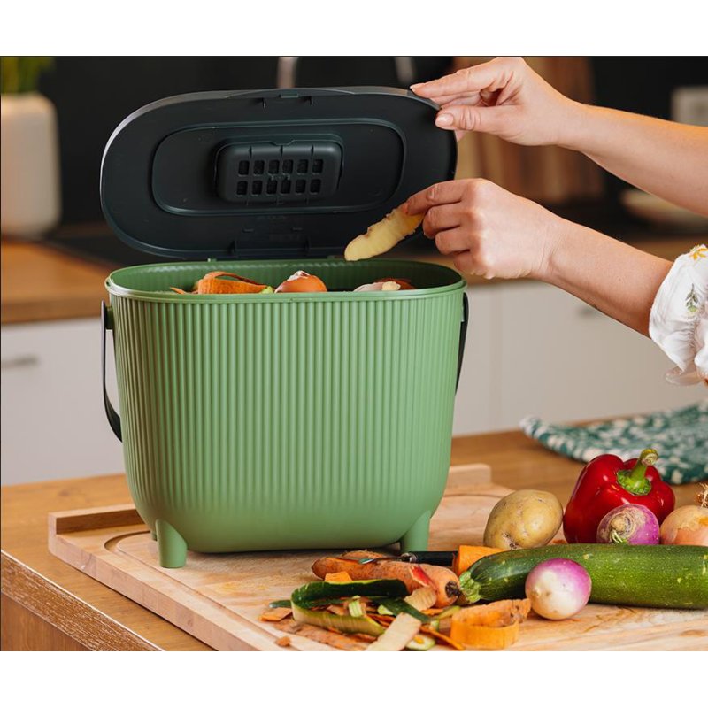 EDA compostbak met actieve koolfilter, zwart/antraciet, 10 liter
