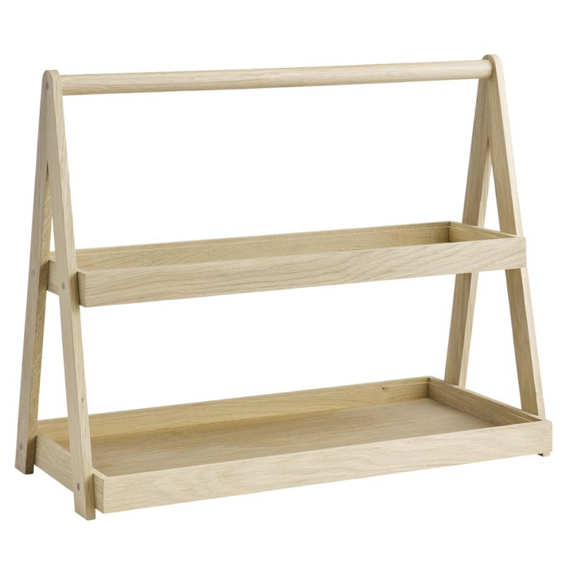 APS VALO display shelf, 2-tier, oak, 555 × 265 × 445 mm