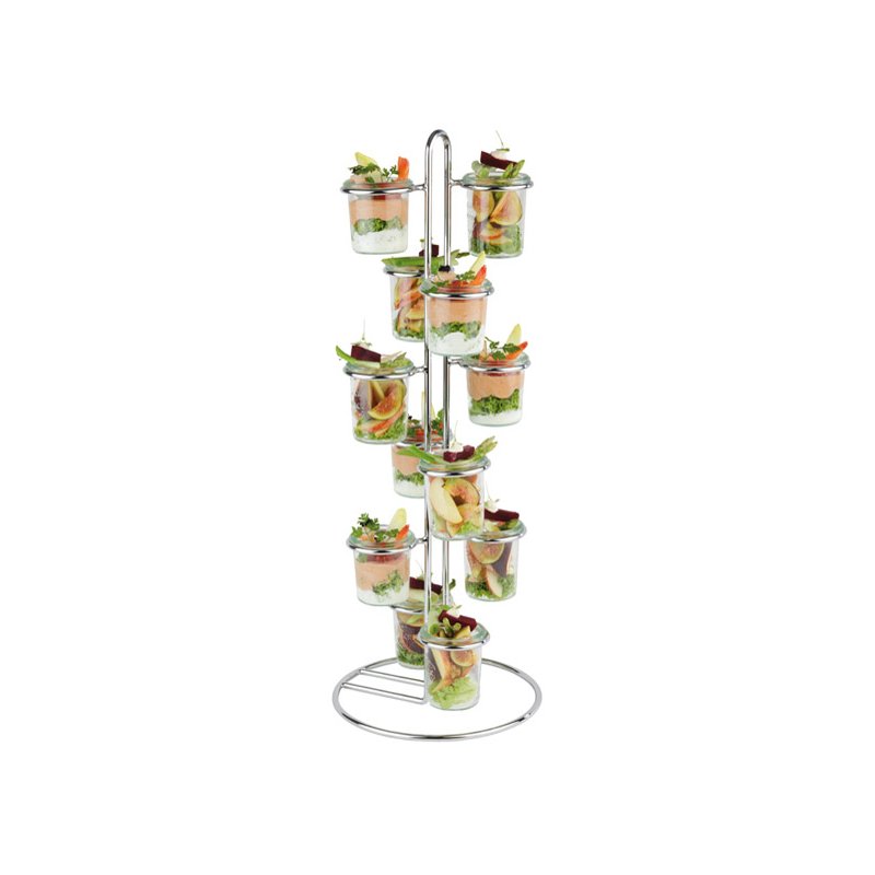 APS serving display for 12 Weck jars, chrome, 220 mm diameter