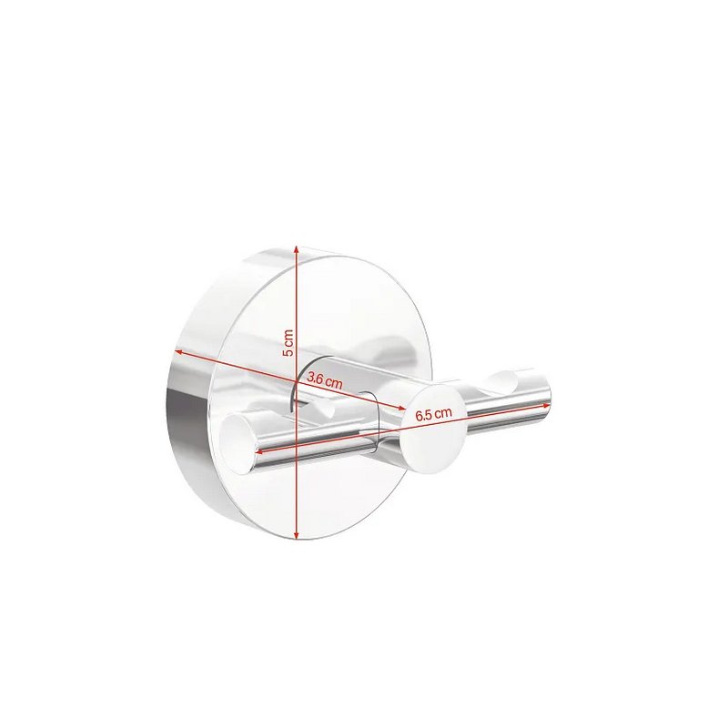 tesa porte-serviettes double SMOOZ, chrome, réutilisable, max 6 kg