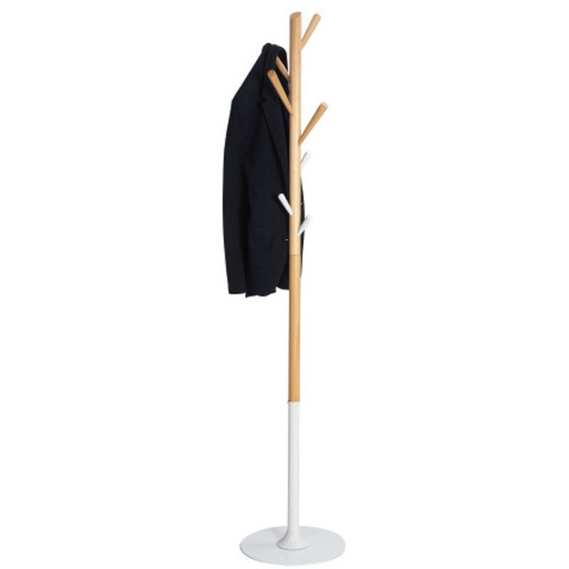 ALBA kapstok PMTREE, 1.750 mm hoog, beuken/wit, 8 haken