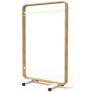 ALBA kledingwagen mobiel, beuken/wit, 155 cm hoog