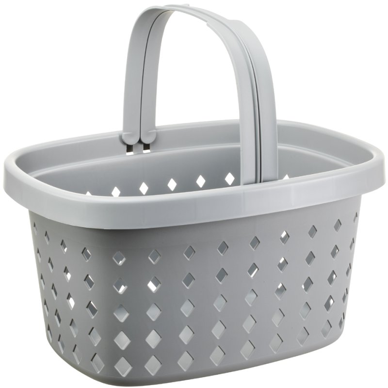 NHG Seoul Panier, gris, PP recyclé, ovale avec trous de diamant